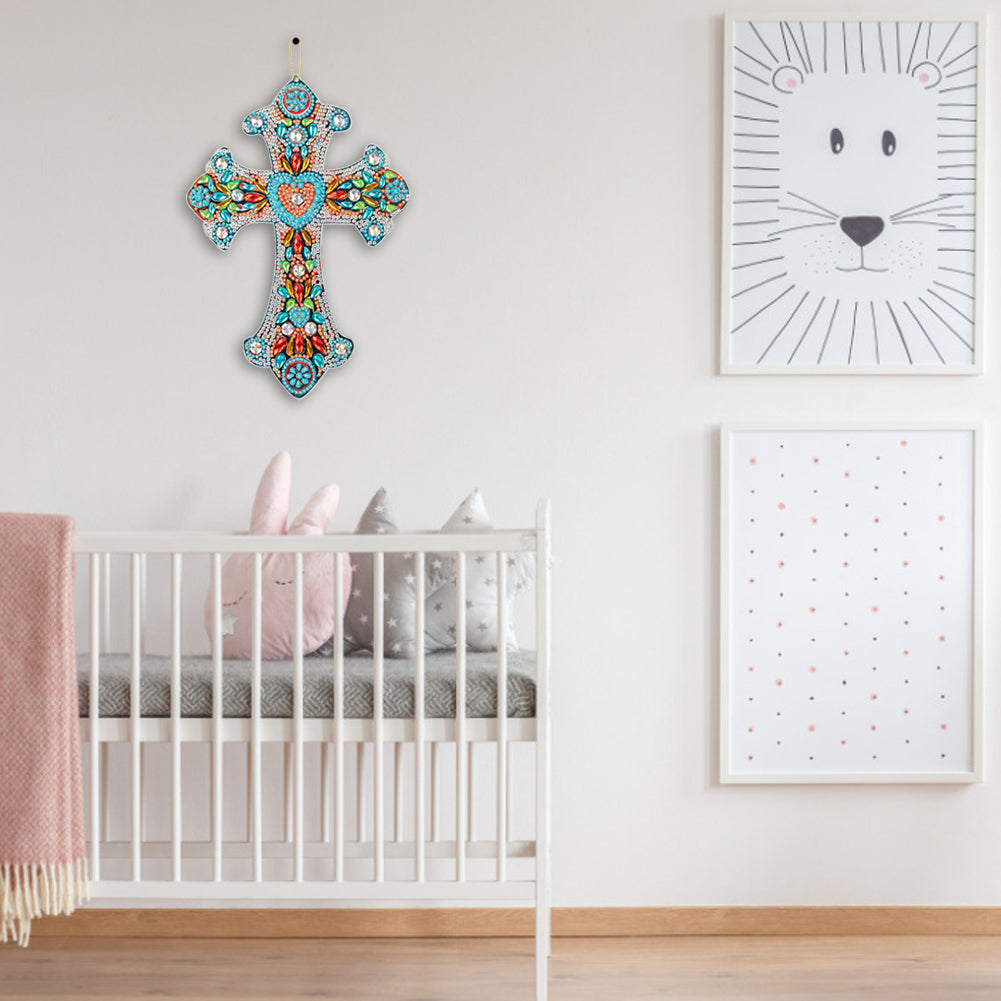 DIY Diamond Painting Cross Pendant Acrylic Hanging Wall Home Decor