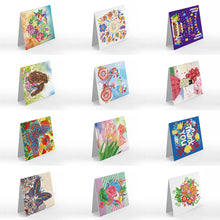 Load image into Gallery viewer, 12pcs DIY Diamond Painting Greeting Cards Mosaic Birthday Postcard