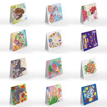 Load image into Gallery viewer, 12pcs DIY Diamond Painting Greeting Cards Mosaic Birthday Postcard