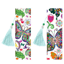 Load image into Gallery viewer, 2x Butterfly Diamond Painting Bookmark DIY Special Shaped Tassel