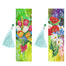 Load image into Gallery viewer, 2x Flower Diamond Painting Bookmark DIY Special Shaped Drill Tassel