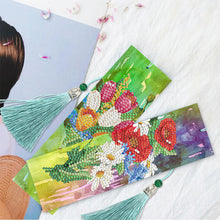 Load image into Gallery viewer, 2x Flower Diamond Painting Bookmark DIY Special Shaped Drill Tassel