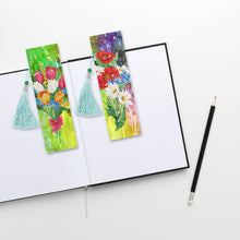 Load image into Gallery viewer, 2x Flower Diamond Painting Bookmark DIY Special Shaped Drill Tassel