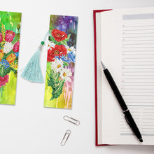 Load image into Gallery viewer, 2x Flower Diamond Painting Bookmark DIY Special Shaped Drill Tassel