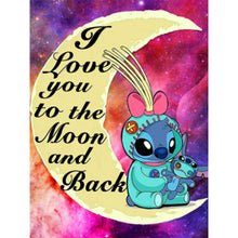 Load image into Gallery viewer, Diamond Painting - Full Round - Stitch on the moon (30*40CM)