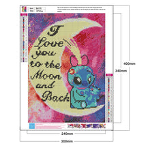 Load image into Gallery viewer, Diamond Painting - Full Round - Stitch on the moon (30*40CM)