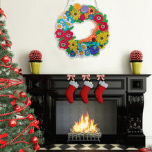 Load image into Gallery viewer, 5D DIY Dot Drill Diamond Painting Flower Wreath Kit with Chain Art Pendant