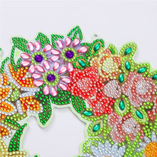 Load image into Gallery viewer, 5D DIY Dot Drill Diamond Painting Flower Wreath Kit with Chain Art Pendant