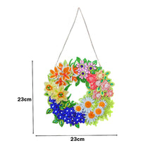 Load image into Gallery viewer, 5D DIY Dot Drill Diamond Painting Flower Wreath Kit with Chain Art Pendant