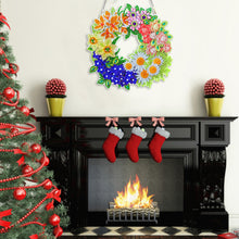 Load image into Gallery viewer, 5D DIY Dot Drill Diamond Painting Flower Wreath Kit with Chain Art Pendant