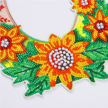 Load image into Gallery viewer, 5D DIY Dot Drill Diamond Painting Flower Wreath Kit with Chain Art Pendant