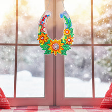 Load image into Gallery viewer, 5D DIY Dot Drill Diamond Painting Flower Wreath Kit with Chain Art Pendant