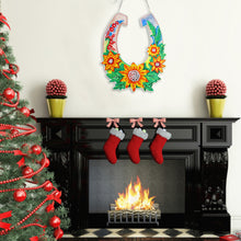 Load image into Gallery viewer, 5D DIY Dot Drill Diamond Painting Flower Wreath Kit with Chain Art Pendant