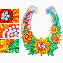 Load image into Gallery viewer, 5D DIY Dot Drill Diamond Painting Flower Wreath Kit with Chain Art Pendant