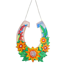 Load image into Gallery viewer, 5D DIY Dot Drill Diamond Painting Flower Wreath Kit with Chain Art Pendant