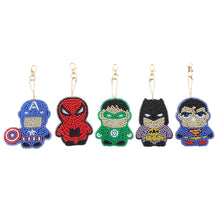 Load image into Gallery viewer, 5pcs Mosaic Diamond Painting Keychain 5D DIY Rhinestone Keyring Kit
