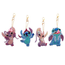 Load image into Gallery viewer, 4pcs Mosaic Diamond Painting Keychain 5D DIY Rhinestone Keyring Kit