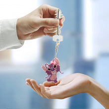 Load image into Gallery viewer, 4pcs Mosaic Diamond Painting Keychain 5D DIY Rhinestone Keyring Kit