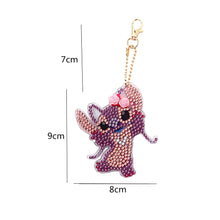 Load image into Gallery viewer, 4pcs Mosaic Diamond Painting Keychain 5D DIY Rhinestone Keyring Kit