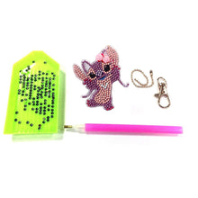 Load image into Gallery viewer, 4pcs Mosaic Diamond Painting Keychain 5D DIY Rhinestone Keyring Kit