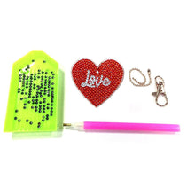 Load image into Gallery viewer, 5pcs Mosaic Diamond Painting Keychain 5D DIY Rhinestone Keyring Kit