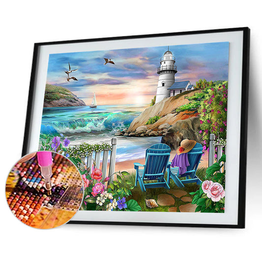 Diamond Painting - Full Round - Seaside holiday scenery (40*30CM)
