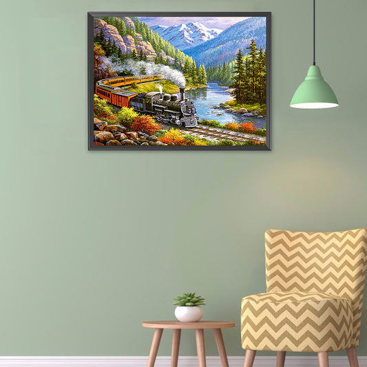 Diamond Painting - Full Round - Train park (40*30CM)