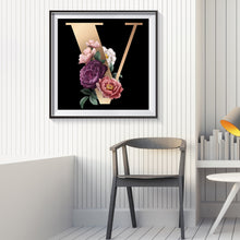 Load image into Gallery viewer, Diamond Painting - Full Round - English letter V (30*30CM)