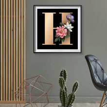 Load image into Gallery viewer, Diamond Painting - Full Round - English letter H (30*30CM)