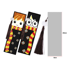 Load image into Gallery viewer, 2pcs Creative DIY Diamond Painting Bookmark Leather Tassel Tags Art