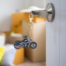 Load image into Gallery viewer, Motorcycle Special Shaped DIY Bright Diamond Painting Kit Keychain for Bag