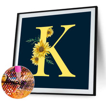 Load image into Gallery viewer, Diamond Painting - Full Round - sunflower flower alphabet (30*30CM)