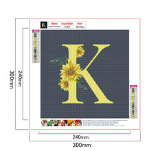 Load image into Gallery viewer, Diamond Painting - Full Round - sunflower flower alphabet (30*30CM)