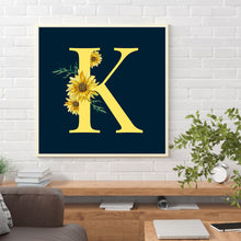 Load image into Gallery viewer, Diamond Painting - Full Round - sunflower flower alphabet (30*30CM)