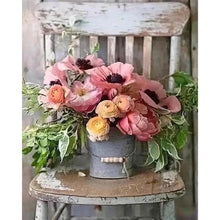 Load image into Gallery viewer, Diamond Painting - Full Round - bouquet on chair (40*50CM)
