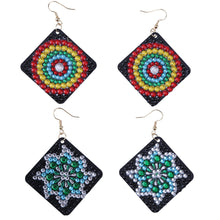 Load image into Gallery viewer, 5D DIY Diamond Painting Earrings Double-sided Square Drop Earrings (RZ009)