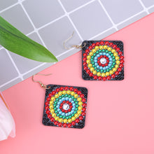 Load image into Gallery viewer, 5D DIY Diamond Painting Earrings Double-sided Square Drop Earrings (RZ009)