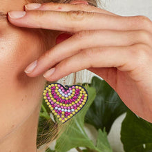 Load image into Gallery viewer, 5D DIY Diamond Painting Earrings Double-sided Heart Drop Earrings (RZ015)