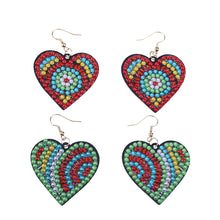 Load image into Gallery viewer, 5D DIY Diamond Painting Earrings Double-sided Heart Drop Earrings (RZ016)