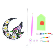 Load image into Gallery viewer, DIY Diamond Painting Light Catcher Hanging Crystal Wind Chime (Moon Wolf)