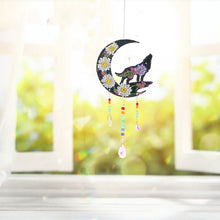Load image into Gallery viewer, DIY Diamond Painting Light Catcher Hanging Crystal Wind Chime (Moon Wolf)