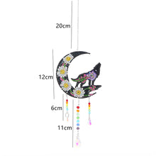 Load image into Gallery viewer, DIY Diamond Painting Light Catcher Hanging Crystal Wind Chime (Moon Wolf)