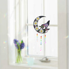 Load image into Gallery viewer, DIY Diamond Painting Light Catcher Hanging Crystal Wind Chime (Moon Wolf)