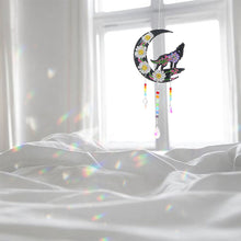 Load image into Gallery viewer, DIY Diamond Painting Light Catcher Hanging Crystal Wind Chime (Moon Wolf)