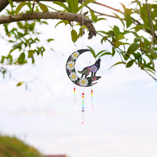 Load image into Gallery viewer, DIY Diamond Painting Light Catcher Hanging Crystal Wind Chime (Moon Wolf)