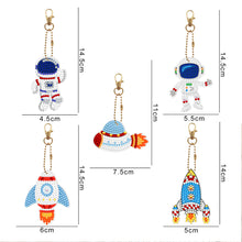 Load image into Gallery viewer, 5pcs Diamond Painting Keychain DIY Planet Man Key Ring Pendants (YSK082)
