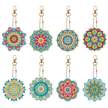 Load image into Gallery viewer, 5pcs Diamond Painting Keychain DIY Mandala Key Ring Pendants (YSK084)