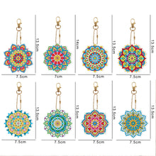 Load image into Gallery viewer, 5pcs Diamond Painting Keychain DIY Mandala Key Ring Pendants (YSK084)
