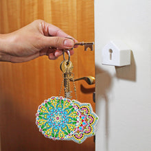Load image into Gallery viewer, 5pcs Diamond Painting Keychain DIY Mandala Key Ring Pendants (YSK086)