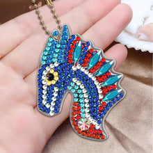 Load image into Gallery viewer, 5pcs Diamond Painting Keychain DIY Dragon Animal Key Ring Pendants (YSK090)